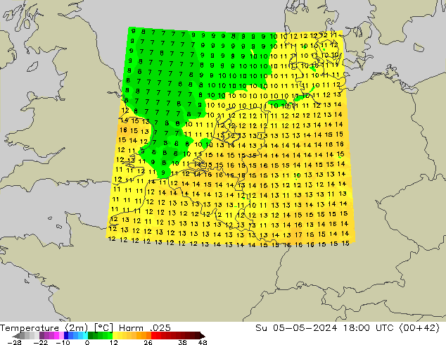 карта температуры Harm .025 Вс 05.05.2024 18 UTC