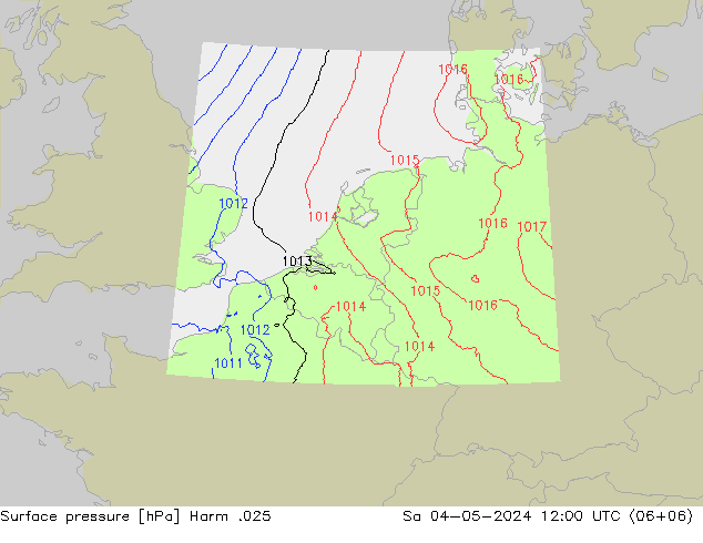 приземное давление Harm .025 сб 04.05.2024 12 UTC