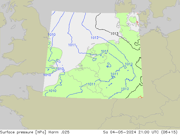 Surface pressure Harm .025 Sa 04.05.2024 21 UTC