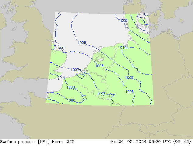 Presión superficial Harm .025 lun 06.05.2024 06 UTC