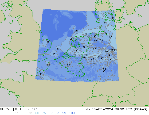 Humedad rel. 2m Harm .025 lun 06.05.2024 06 UTC