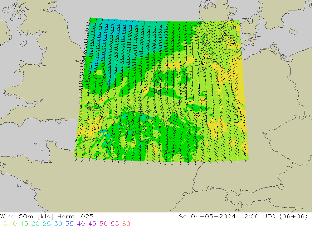 Wind 50m Harm .025 Sa 04.05.2024 12 UTC