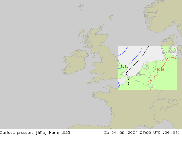 Surface pressure Harm .025 Sa 04.05.2024 07 UTC