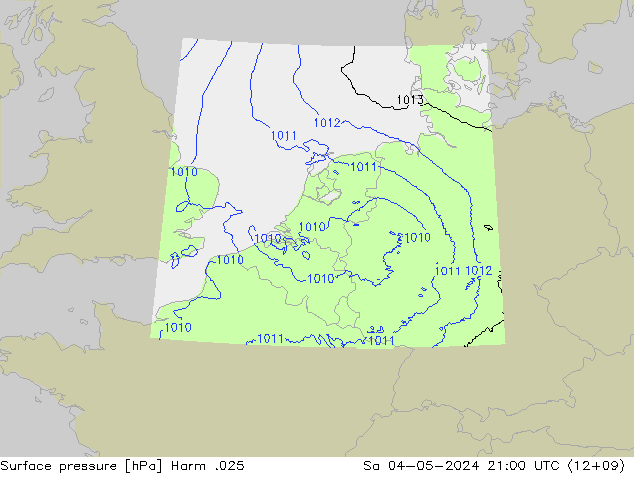 приземное давление Harm .025 сб 04.05.2024 21 UTC
