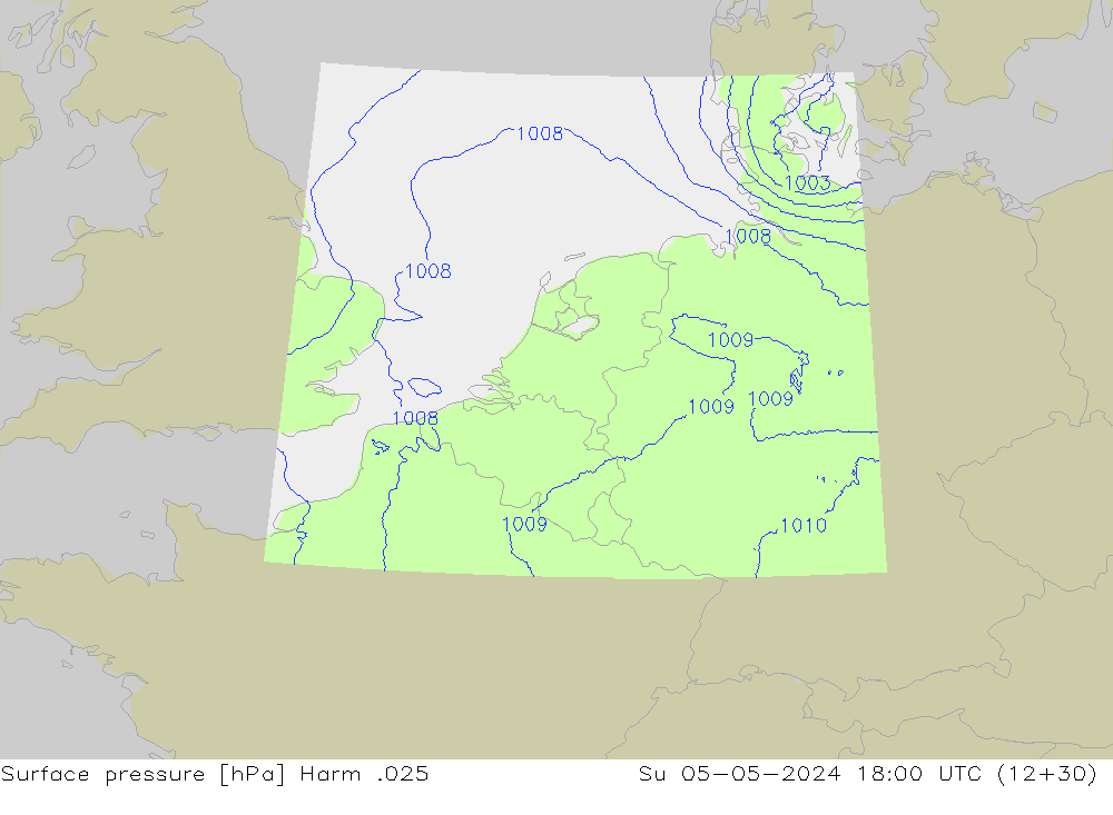приземное давление Harm .025 Вс 05.05.2024 18 UTC