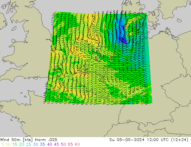 Vento 50 m Harm .025 dom 05.05.2024 12 UTC