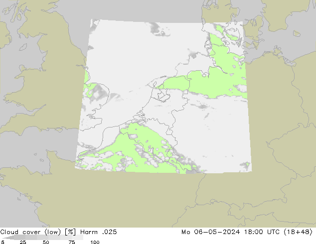 Nubes bajas Harm .025 lun 06.05.2024 18 UTC