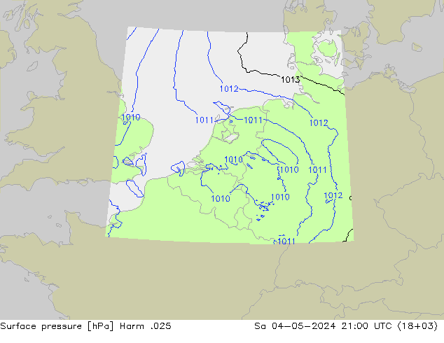 Atmosférický tlak Harm .025 So 04.05.2024 21 UTC