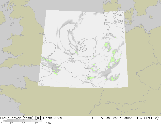Nubes (total) Harm .025 dom 05.05.2024 06 UTC