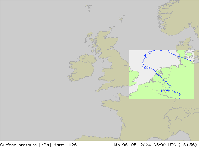 Presión superficial Harm .025 lun 06.05.2024 06 UTC