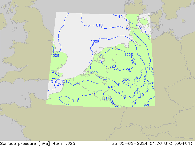 Surface pressure Harm .025 Su 05.05.2024 01 UTC