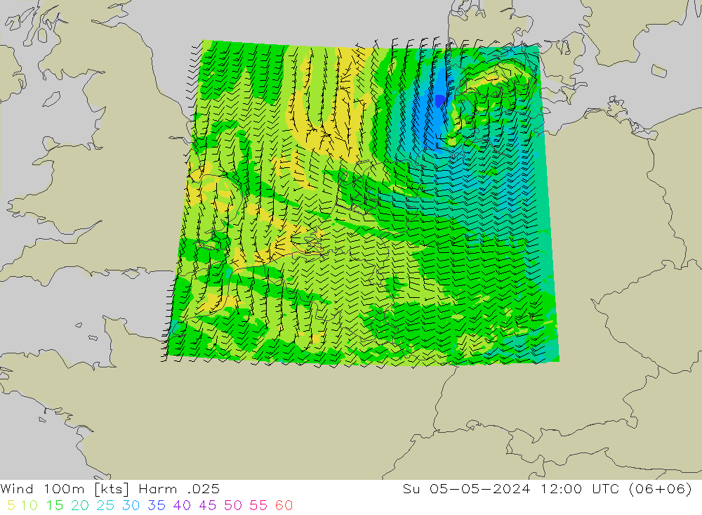 Wind 100m Harm .025 Su 05.05.2024 12 UTC