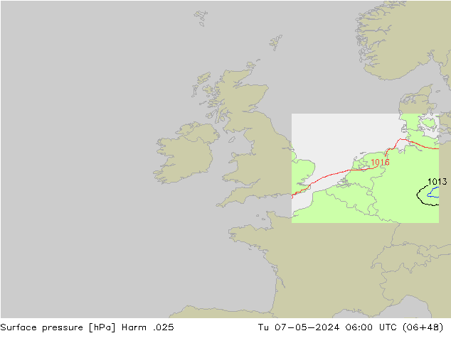 Presión superficial Harm .025 mar 07.05.2024 06 UTC