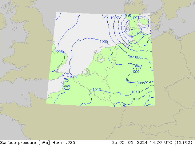 Surface pressure Harm .025 Su 05.05.2024 14 UTC