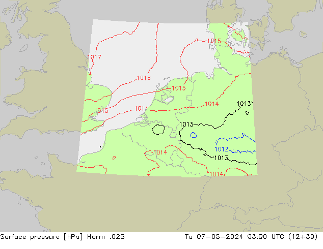 Pressione al suolo Harm .025 mar 07.05.2024 03 UTC