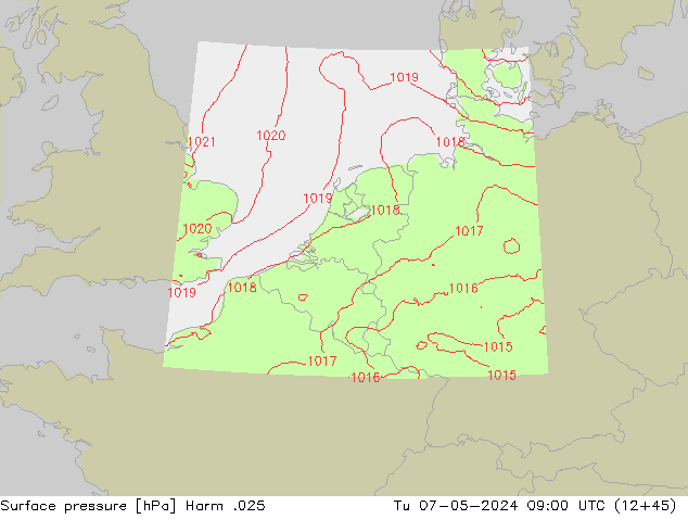 Luchtdruk (Grond) Harm .025 di 07.05.2024 09 UTC