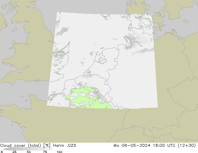 Cloud cover (total) Harm .025 Mo 06.05.2024 18 UTC