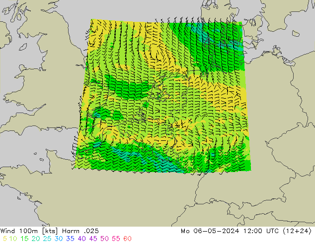 Viento 100m Harm .025 lun 06.05.2024 12 UTC