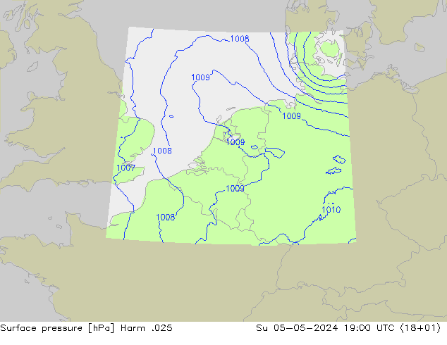 Atmosférický tlak Harm .025 Ne 05.05.2024 19 UTC