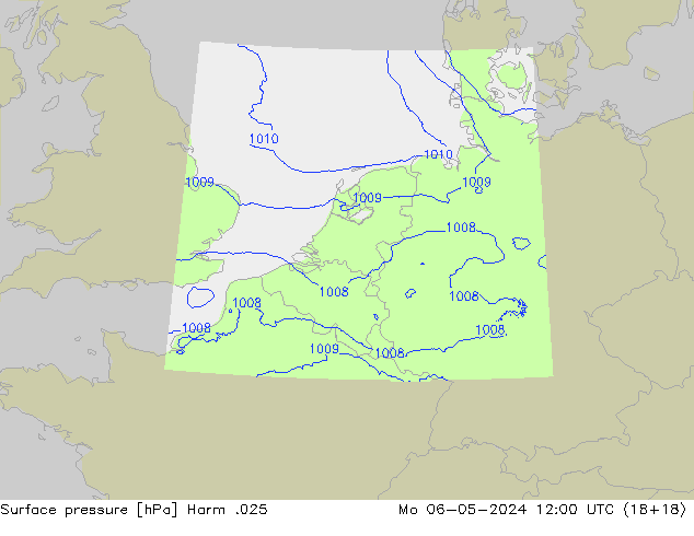 Atmosférický tlak Harm .025 Po 06.05.2024 12 UTC