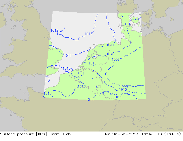Atmosférický tlak Harm .025 Po 06.05.2024 18 UTC
