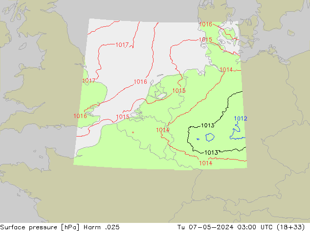Atmosférický tlak Harm .025 Út 07.05.2024 03 UTC