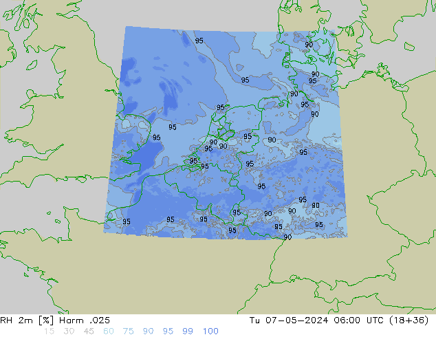 RH 2m Harm .025 Tu 07.05.2024 06 UTC