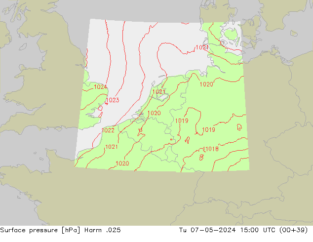приземное давление Harm .025 вт 07.05.2024 15 UTC