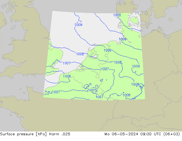 Atmosférický tlak Harm .025 Po 06.05.2024 09 UTC