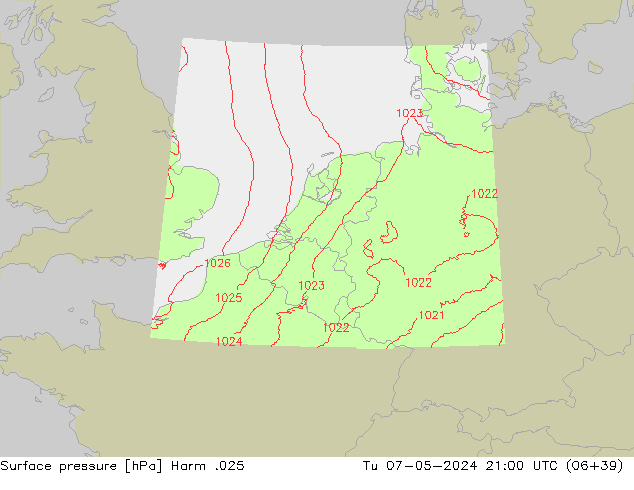 Luchtdruk (Grond) Harm .025 di 07.05.2024 21 UTC