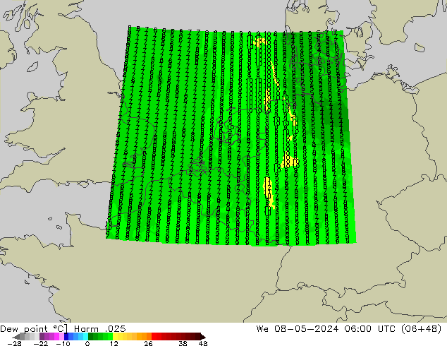 Punto di rugiada Harm .025 mer 08.05.2024 06 UTC