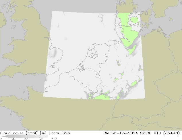 Nubi (totali) Harm .025 mer 08.05.2024 06 UTC