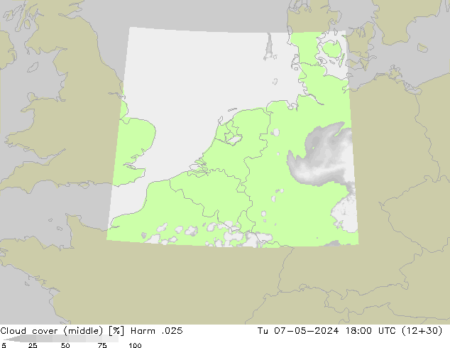 Cloud cover (middle) Harm .025 Tu 07.05.2024 18 UTC