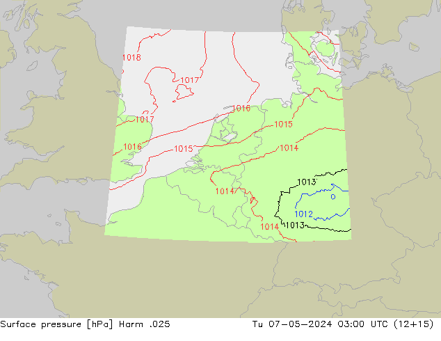 Atmosférický tlak Harm .025 Út 07.05.2024 03 UTC