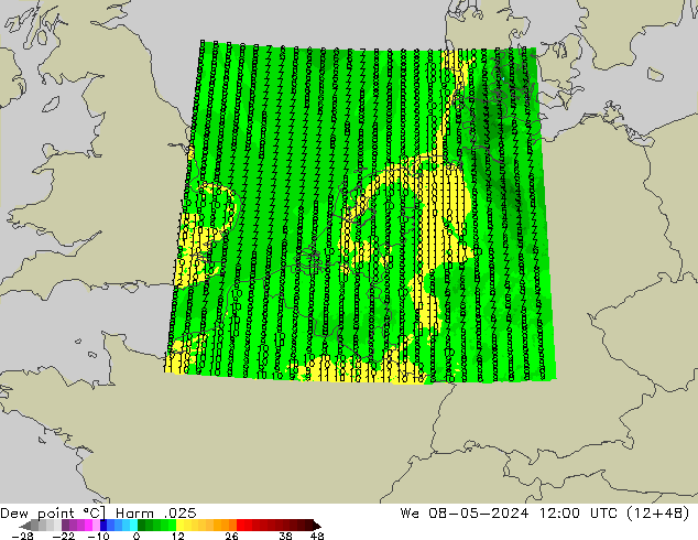 Dew point Harm .025 We 08.05.2024 12 UTC