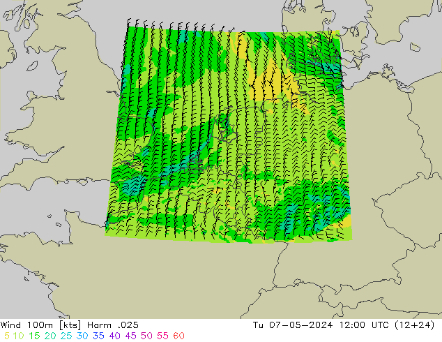 Wind 100m Harm .025 Tu 07.05.2024 12 UTC