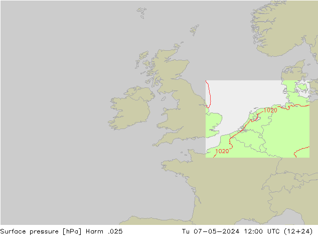 приземное давление Harm .025 вт 07.05.2024 12 UTC