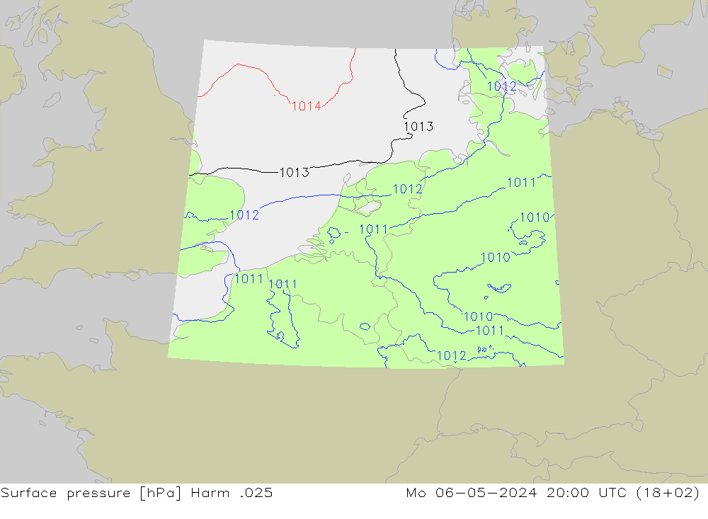 Atmosférický tlak Harm .025 Po 06.05.2024 20 UTC