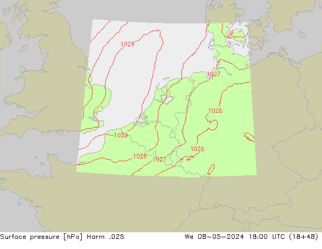 Atmosférický tlak Harm .025 St 08.05.2024 18 UTC