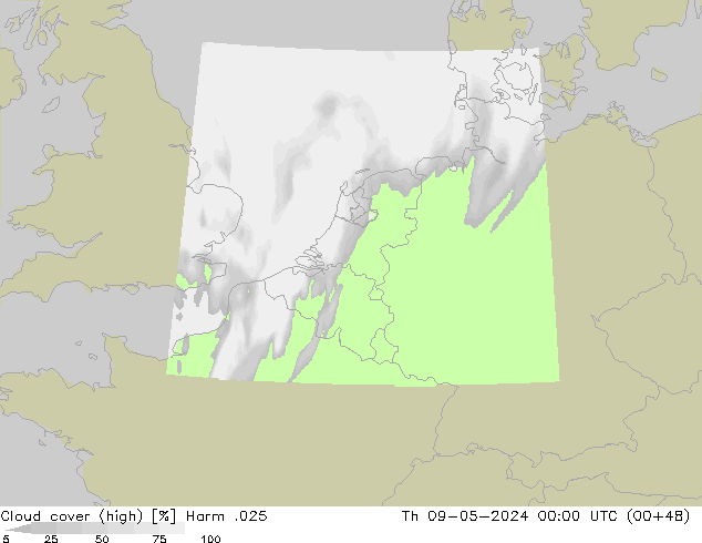 Nubes altas Harm .025 jue 09.05.2024 00 UTC