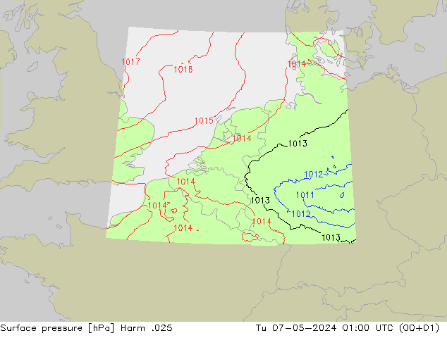 Presión superficial Harm .025 mar 07.05.2024 01 UTC