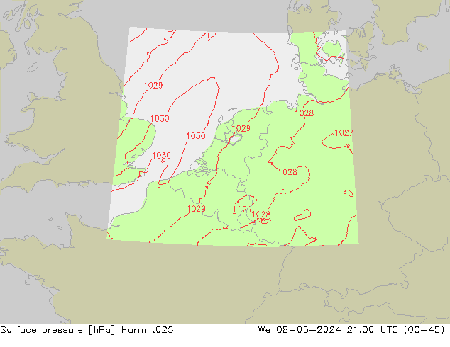 Atmosférický tlak Harm .025 St 08.05.2024 21 UTC