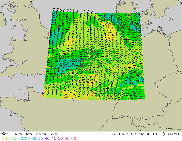 Wind 100m Harm .025 Tu 07.05.2024 06 UTC