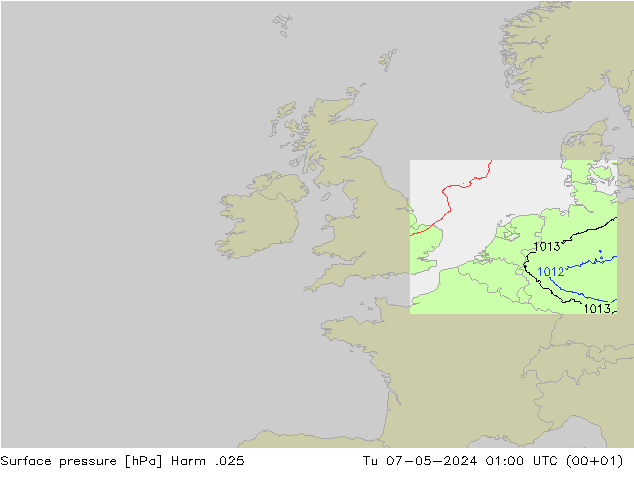 Pressione al suolo Harm .025 mar 07.05.2024 01 UTC