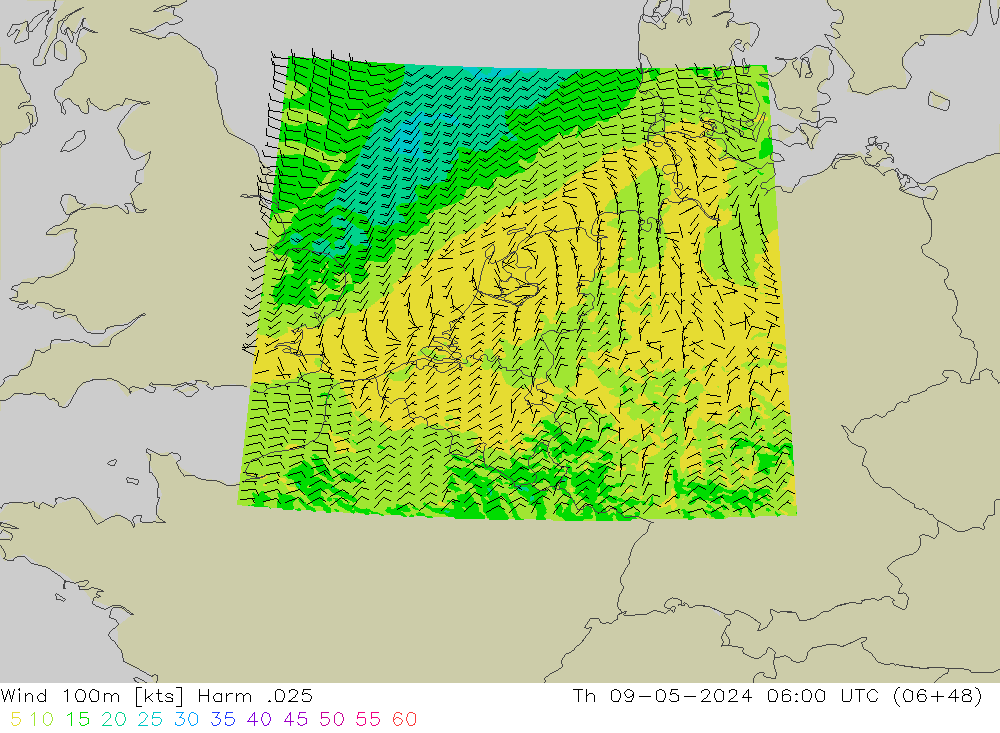 Vent 100m Harm .025 jeu 09.05.2024 06 UTC