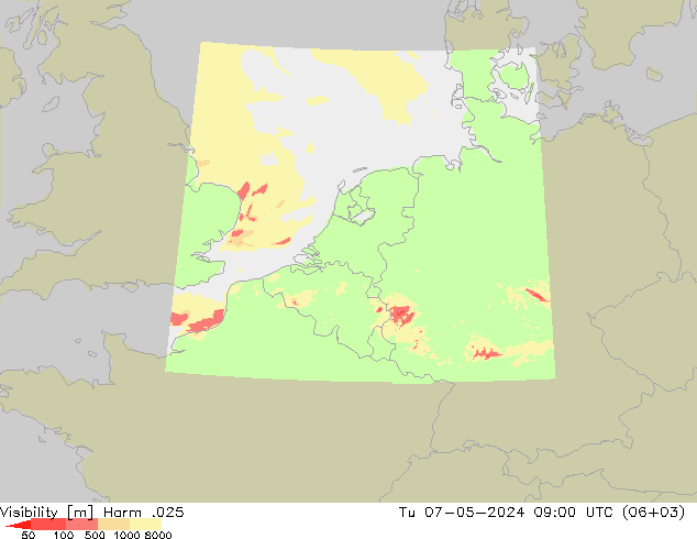 Dohlednost Harm .025 Út 07.05.2024 09 UTC