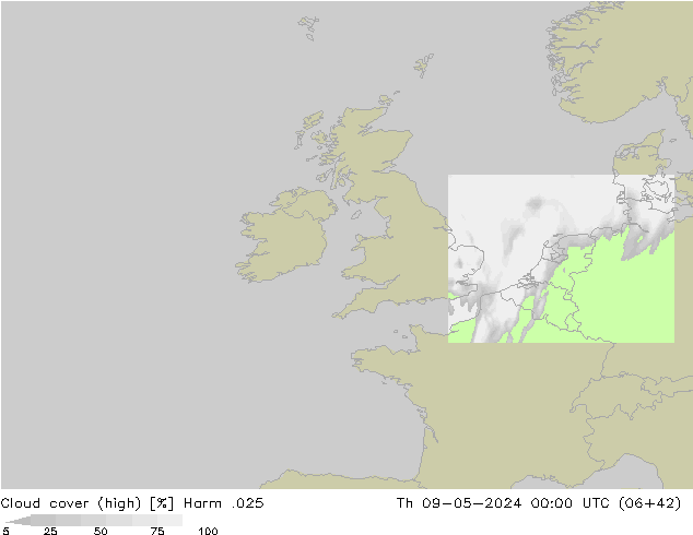 Nubes altas Harm .025 jue 09.05.2024 00 UTC