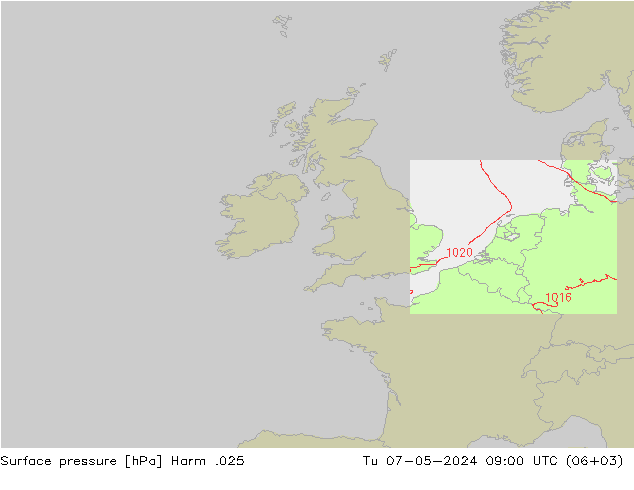 Surface pressure Harm .025 Tu 07.05.2024 09 UTC