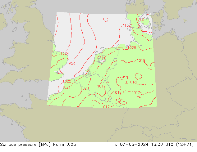 Luchtdruk (Grond) Harm .025 di 07.05.2024 13 UTC