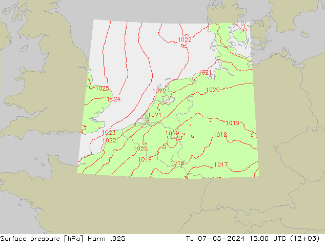 Atmosférický tlak Harm .025 Út 07.05.2024 15 UTC
